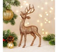 Toyland Glitter Reindeer Rose Gold 26cm