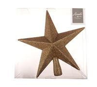 Premier Decorations 20cm Glitter Tree Top Star, Champagne Gold