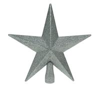 Glitter Star Christmas Tree Topper - Silver (20cm) by Christmas Direct