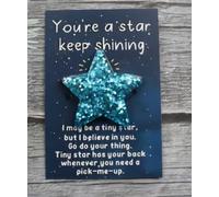 Glitter Star Motivational Card, You're a Star Keep Shining, Inspirational Quote