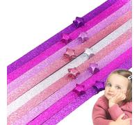 Glitter Star Paper Strips - 9 Inch Gradient DIY Stars | Paper Glitter Thickened Rhinestone Strips | Ideal for Home Décor Valentine’s Day Or Christmas