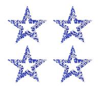 Glitter Star Rhinestone Stickers, Resin Rhinestone Star Patches Royal Blue, Self-Adhesive Hollowed-Out Stars Stickers for DIY Sparkling Decoration, Pack of 4
