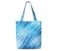Glitter Stars Blue Pattern,Reusable Grocery Bags Shopping Tote Bags Large Capacity Canvas Shoulder bag