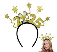 Glitter Stars Sequin Hair Band for New Year - Gold Glitter Sequin Letter Hair Bands | Happy New Year Photo Props Party Headband