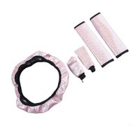 Glitter Steering Wheel Cover Set Pink 5PCS Bling Car Interior