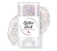 Glitter Stick for Face Hair & Body,Holographic Shimmer Makeup Stick,Pearlescent Festival Makeup Glitter Balm for Women & Girls, Easy Swipe-On Body Glitter for Party Rave Concert Halloween Looks