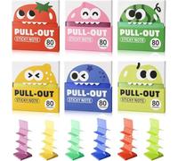 Glitter Sticky Notes,Transparent Pull-Out Sticky Notes for Smooth Writing | Cute Fruit Monster Pop Up Sticky Notes,Office Stationery Work with No Residue,Suitable for Office Work,Study and Daily Work