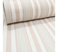 Glitter Striped Blush Pink White Textured Stripe Heavyweight Vinyl Wallpaper