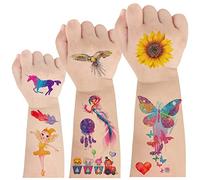 Glitter Temporary Tattoo Kids 178 pcs Fake Tattoos for Kids Boys and Girls Beautiful Big Pattern Design Cute Waterproof Stickers Set Kids Tattoos for Birthday Party Favors Supplies Goodie Bag Stuffers