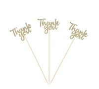 Glitter Thank You Centerpieces Toppers for Thanksgiving Decorations Baby Shower Boys Girls Birthday Party Supplies - Gold