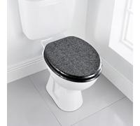 Glitter Toilet Seat - Black - Easy to Fit, Requiring No Tools for Installation - Wipe Clean, with Rust-Proof Hinges