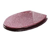 Glitter Toilet Seat, Glitter Slow Close Round Toilet Seats with Cover, Sparkly Resin Universal U/V/O Toilet Seat, Universal Quiet-Close Toilet Lid,Easy to in(Size:Lock Down,Color:d Star Light) (Pi