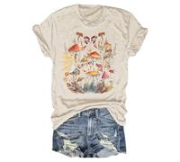 Glitter Top Silver Summer Women's Printed Cotton Feel Short Sleeve T-Shirt Casual Crew Neck T-Shirt Satin Trousers Women's Elegant, beige, M