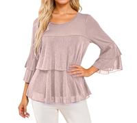 Glitter Tops Women's New Year's Eve Carnival Blouse Elegant Sequin Top Sexy Tunic V-Neck Off Shoulder Shirt Outfit Festive Blouses Rave Party Long Sleeve, RD2, L