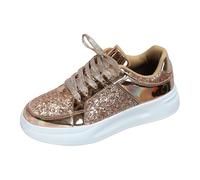 Glitter Trainers Women's Casual Shoes Flat Fashionable Wedding Shoes Breathable Retro Style Walking Shoes Tennis Classic Sneakers Outdoor Leisure Dance Shoes Bridal Shoes