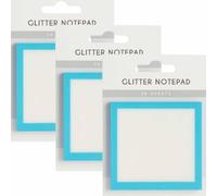 Glitter Transparent Sticky Notes,Clear Post It Notes Pastel, Cute Self Adhesive Note Memo Pads, See Through Notes, Small to Do List, School and Office Supplies (Blue*3)
