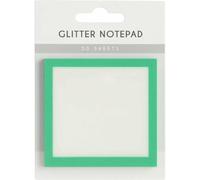 Glitter Transparent Sticky Notes,Clear Post It Notes Pastel, Cute Self Adhesive Note Memo Pads, See Through Notes, Small to Do List, School and Office Supplies (Green)