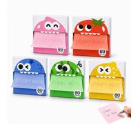 Glitter Transparent Sticky Notes, Glitter Sticky Notes Monster (5Pcs-B) | Clear Sparkly Design: Transparent Sticky Notes Add Shimmer While Keeping Text Visible for School, Office, and Planning