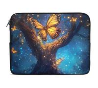 Glitter Tree Glowing Butterfly Wings Trendy Laptop Sleeve for Unisex Adult Multi Size Computer Protective Bags Cases 10inch
