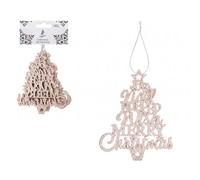 Stunning Rose Gold Glitter Hanging Trees Decorations - (Pack of 6) - Captivating Design - Perfect for Holiday Decor