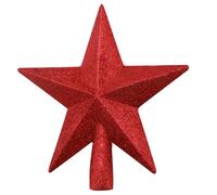 Glitter Tree Top Star Decoration, 20cm Star Tree Topper Christmas Decoration Glittered Star Christmas Tree Topper for Christmas Tree Ornament, Red