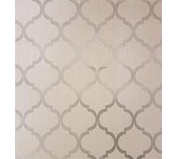 Glitter Trellis Wallpaper Ivory Gold Metallic Sparkle Geometric YL Crystal