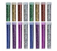Glitter Tubes for Arts and Crafts, Assorted Colours, Card Making Supplies (2 Packs Mixed Colours)