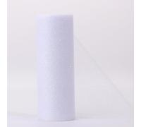 Glitter Tulle Fabric Rolls Tulle Ribbon 15 cm x 10 Yards, Mesh Ribbon Decorative Ribbon, Ribbon for DIY Crafts, Flower Gift Packaging, Table Decoration, Birthday, Wedding, Party Decoration, Bow, White