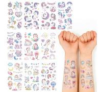 Glitter Unicorn Temporary Tattoos for Kids - 70 Unique Sparkly Designs, Waterproof & Non-Toxic, Birthday Party Favors, Girls & Boys Tattoos, Easy Peel & Remove, Fun Children’s Body Art