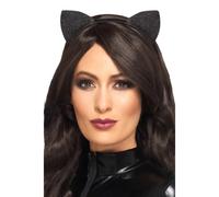Glitter Vinyl Cat Ears Ladies Fancy Dress Accessory Ladies Cats Ears