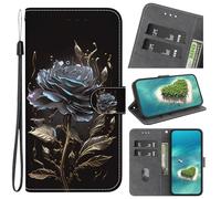 Glitter Wallet Case for Samsung Galaxy A11/M11 Bling PU Leather Flip Case Wallet Cover Book style ,A rose pattern that looks like it is made of metal Wallet Cell Phone Cases for Samsung Galaxy A11/M11