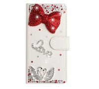 Glitter Wallet Case for Samsung Galaxy A25 5G Luxury Bling Rhinestones Diamonds Pattern and PU Leather Magnetic Flip Cover with Card Slots Holders Wallet Case - White5