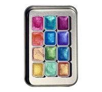 Glitter Watercolor Paint | 12 Colors Kindergarten Art Supplies | Portable Drawing Supplies Beginners Girls Boys | Home Classroom Birthday