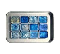 Glitter Watercolor Paint - Twelve Color Art Set, Safe Painting Materials, Portable Creative Drawing Kit, Bright Artwork Results Created With Smooth Shimmer Pigments | Ideal Activity