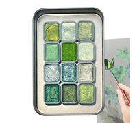 Glitter Watercolour Paint Set - 12 Colours Interactive Painting Set | Portable Painting Utensils for Beginners Children Girls Birthday Homeschooling Art Enthusiasts