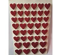 Glitterati 41 Foam 3 D effect Self Adhesive Large RED Glittery HEART Stickers