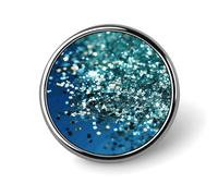 Glittered Blue Background Badge,Comfort Light in Weight Round Emblem Cute Funny Decor Brooch Smooth Does Not Fade Badges for Hats Jackets Coat Shirt