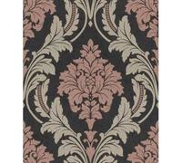 Glittered Damask Rasch Wallpaper - Extra Washable Vinyl - Feature Statement Wall - 10.05m x 53cm Roll - Dining Room Bedroom Living Room - Paste The Wall - Contemporary Sophisticated
