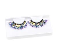 Glittered Eyelash Extensions - Christmas Lashes, Long Lashes and Sequins Dense | Shiny Lashes Decorative and Dramatic for Festivals, Parties, Students, Stages