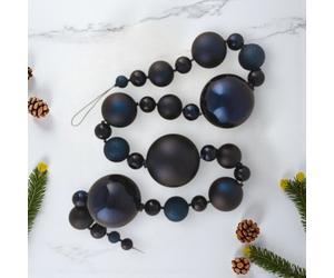 Glittered Navy Bauble Christmas Garland