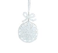 Glittered Snowflakes With Bow-Knot Christmas Tree Decoration Easy To Use For Celebrate Holiday Hanging Ornaments Gift Christmas Holiday Decorations For Home