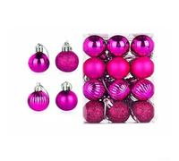 Glittering 24pcs Christmas Tree Decoration Set for Weddings and Parties (Mei red)