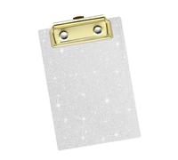 Glittering Acrylic Writing Board with Retractable Hook Metal Clip 6x4Inch Document Clipboard for School Offices Hospital Easy Clean Document Clip
