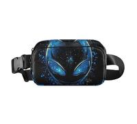 Glittering Aliens Black Fashionable Fanny Waist Pack for Women Men Multipurpose Bum Bag Belt with Adjustable Strap for Travel Vacation Running, Glittering Aliens Black, One Size