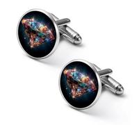 Glittering Diamond Cufflinks for Men Round Cuff Links Black Tie Clips for Business Wedding Graduation