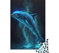 Glittering Dolphin Space 1000 Pc Sturdy Paper Board Puzzle Parent-Child Interactive Game Unique Artwork HD Printing 52x38cm/1000pcs
