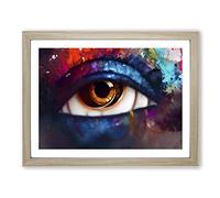 Glittering Eye Framed Wall Art Print A2 Oak