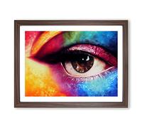 Glittering Eye Framed Wall Art Print A2 Walnut