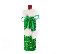 Glittering For Champagne Bottle Cover for Creating a Festive Environment (Green B)