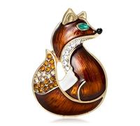 Glittering Foxes Shaped Brooch Party Wear Rhinestones Accessory Ideal for Dresses Coats and Gift Boxes Cartoon Foxes Brooch Jewelry Accessory